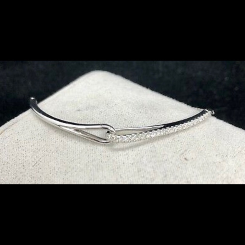 Kay Jewelers “Love & Be Loved” Bolo Bracelet 1/2 Ct Diamonds 10k White Gold